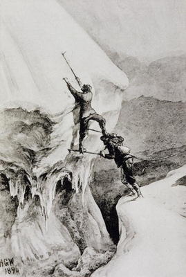 Is it Possible?, from 'Scrambles Amongst the Alps', by Edward Whymper, published 1871 (litho) à Edward Whymper