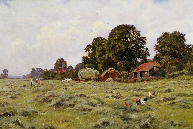 Haymaking in Fittleworth, Sussex à Edward Wilkins Waite