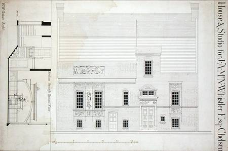 Design for House & Studio for J.A.M. Whistler Esq, Chelsea à Edward William Godwin