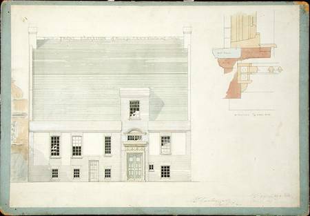 Front Elevation of House for J.A.M. Whistler Esq, Tite Street, Chelsea à Edward William Godwin