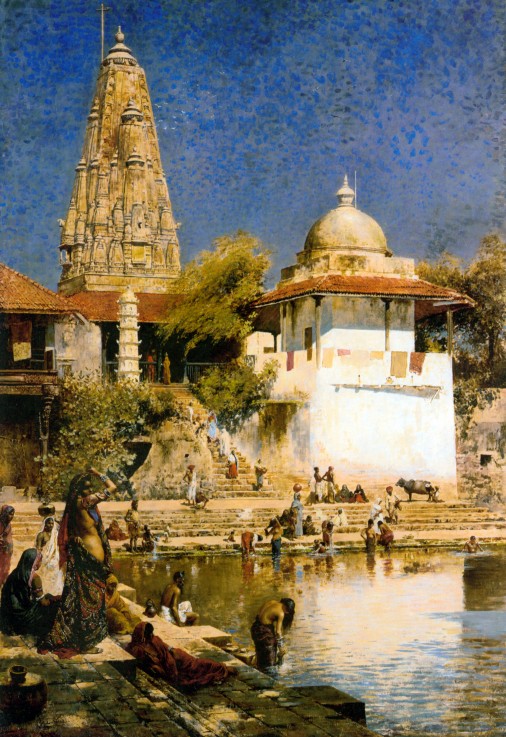 Banganga Tank and Walkeshwar Temple at Bombay à Edwin Lord Weeks