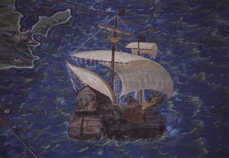 Galleon, detail from the 'Galleria delle Carte Geografiche' à Egnazio Danti