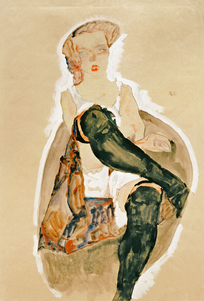 Girl w.her Legs Crossed à Egon Schiele