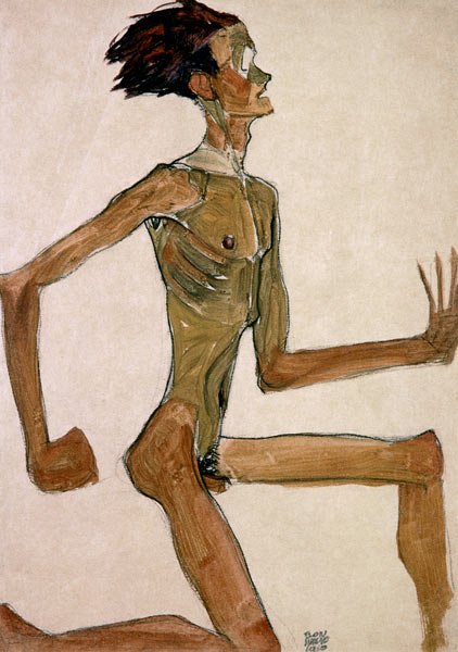 portrait d'un homme s'agenouillant à Egon Schiele