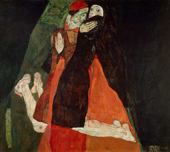 cardinal et religieuse (Liebkosung) à Egon Schiele