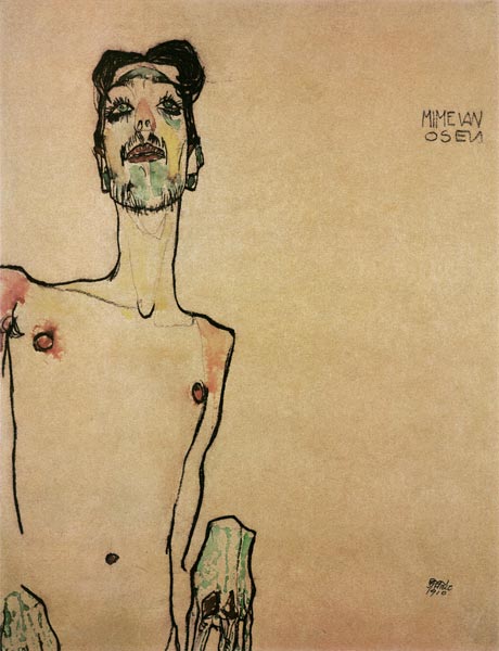 nu avec poignets élevés (Mime van Osen) à Egon Schiele