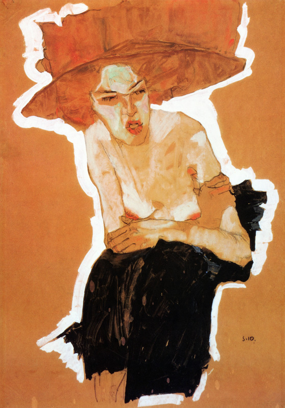 La malicieuse (Gertrude Schiele) à Egon Schiele