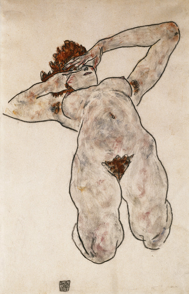 Liegende Nackte à Egon Schiele