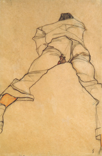 Man Lying Face Down, back view à Egon Schiele