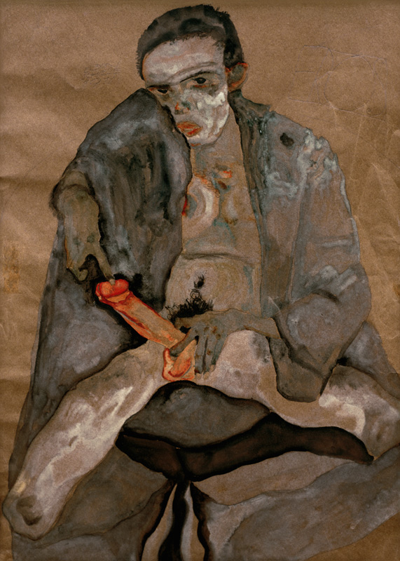 Self portrait masturbating à Egon Schiele