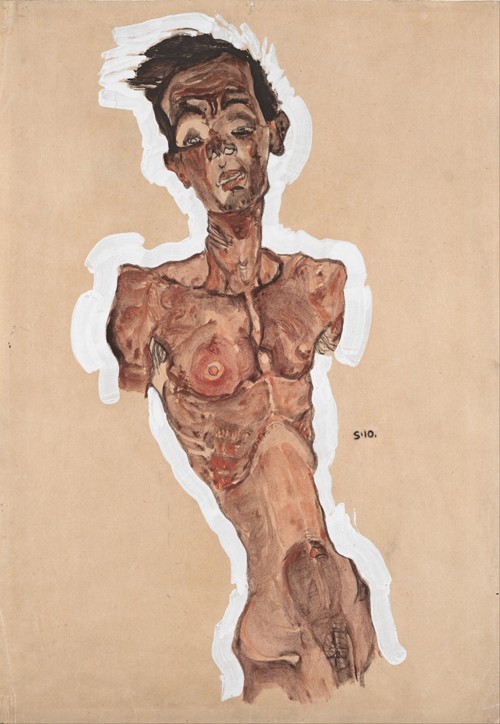 Nude Self-Portrait à Egon Schiele