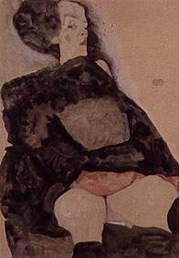 Dame dans noir. à Egon Schiele
