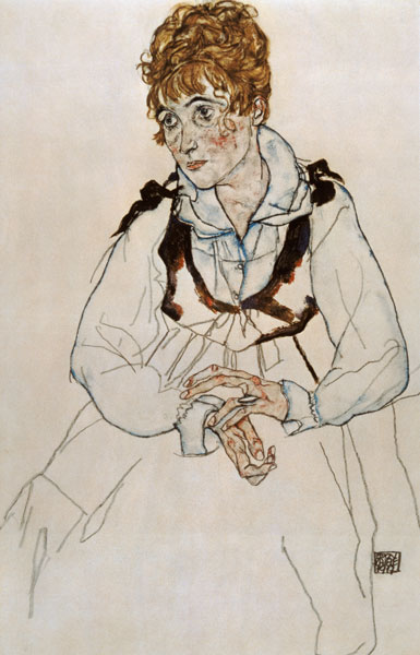 La femme de l'artiste, étant assis. à Egon Schiele