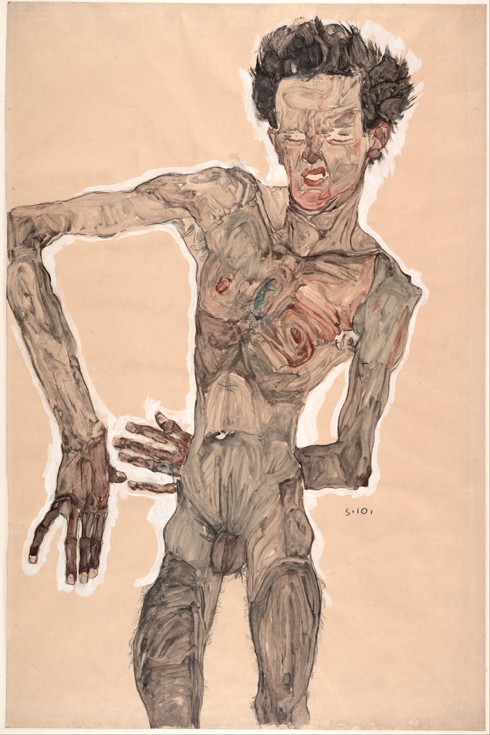 Nude Self-Portrait, Grimacing à Egon Schiele