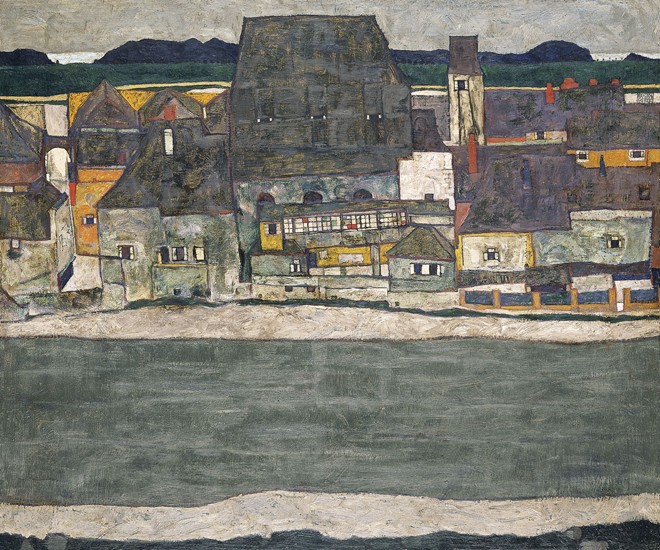 Houses on the River (The Old Town) à Egon Schiele