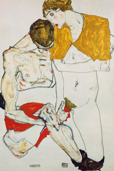 couple amoureux à Egon Schiele