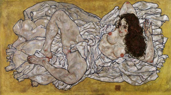 Femme allongé à Egon Schiele