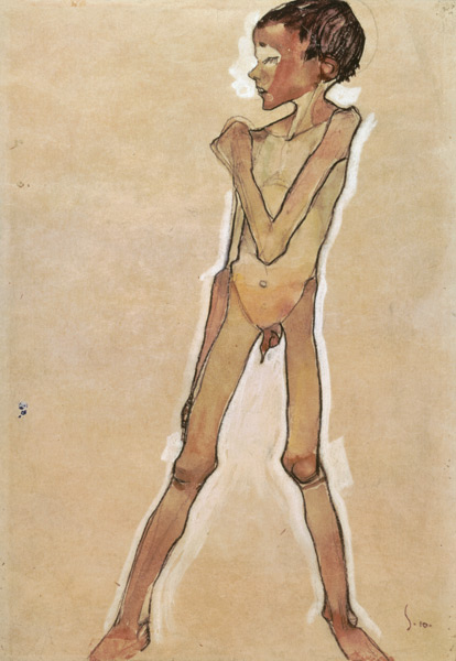 Nude Boy Standing à Egon Schiele
