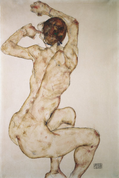 femme accroupie à Egon Schiele
