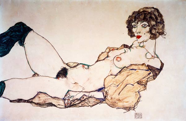 Reclining Nude à Egon Schiele