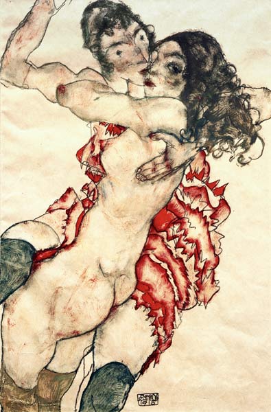 Pair of Women (Women embracing each other) à Egon Schiele