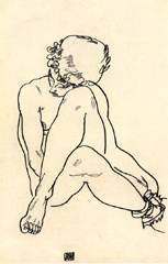 Femme nue avec les jambes croisées à Egon Schiele