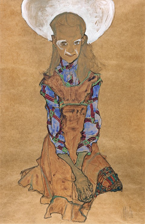 Seated Girl (Poldi Lodzinsky) à Egon Schiele