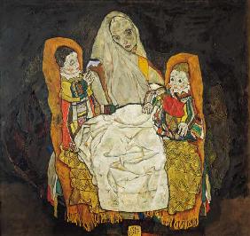 Mère avec deux enfants