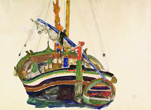 Bateau de pêche à Trieste à Egon Schiele