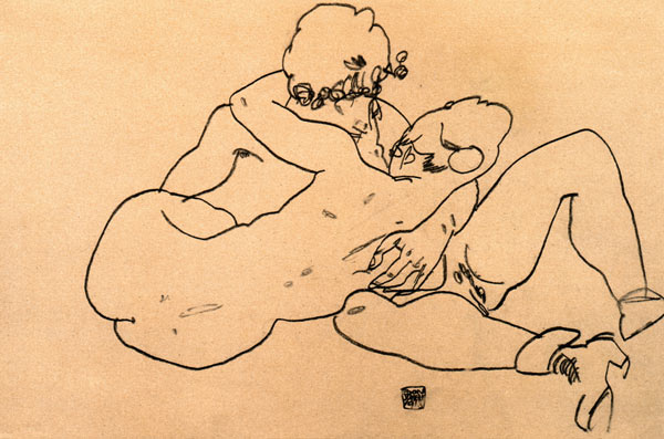 Deux nus enlassés à Egon Schiele