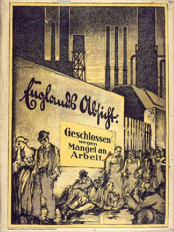 Englands intention: closed due to lack of work (litho) à Egon Tschirch