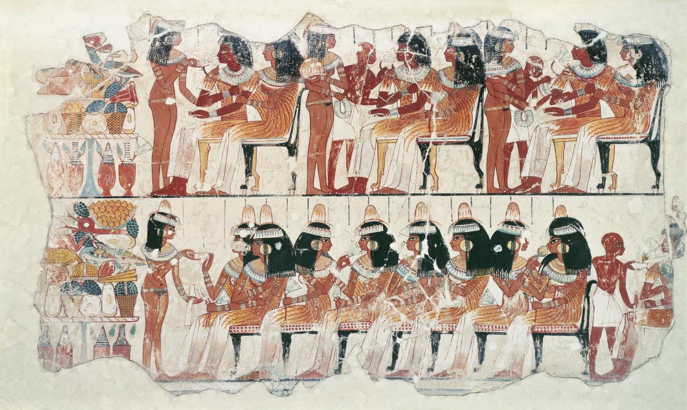 Banquet scene, from Thebes à Egyptien