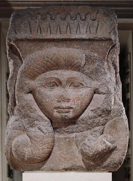 Capital with the head of Hathor usurped by Osorkon II (c.883-855 BC) from Bubastis, Middle Kingdom à Egyptien
