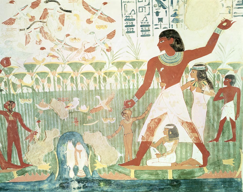 Hunting and Fishing, from the Tomb of Nakht, New Kingdom à Egyptien