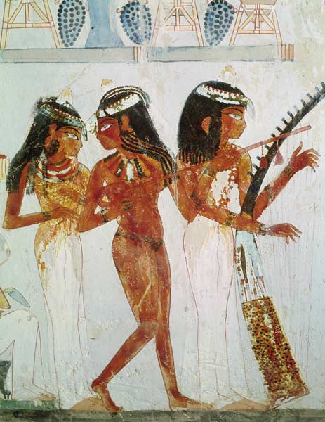 Musicians and a Dancer, from the Tomb of Nakht, New Kingdom à Egyptien