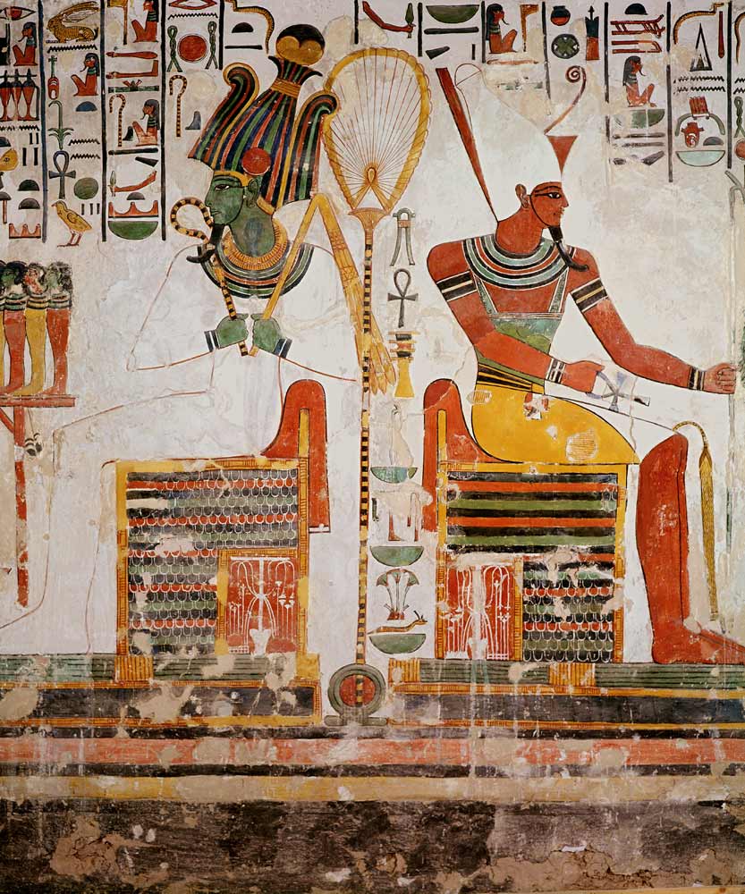 The Gods Osiris and Atum, from the Tomb of Nefertari, New Kingdom à Egyptien