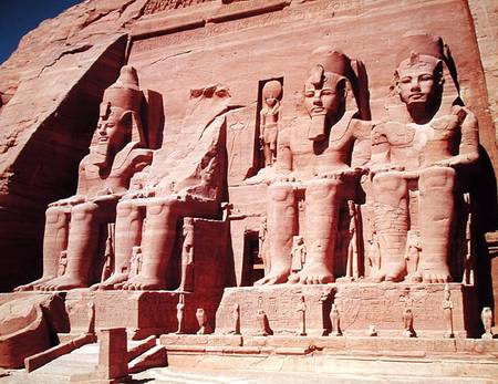 Four colossal figures of the king, from the Temple of Ramesses II, New Kingdom à Egyptien