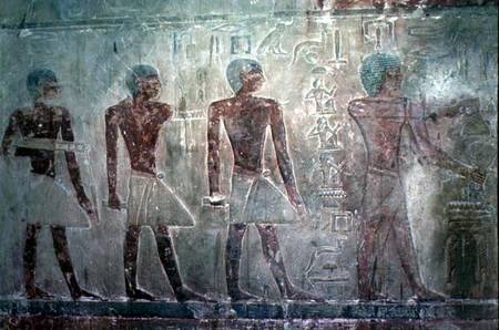 Craftsmen from the South wall of the Mastaba Chapel of Ti, Old Kingdom à Egyptien