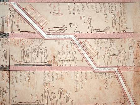Descent of the sarcophagus into the tomb New Kingdom à Egyptien