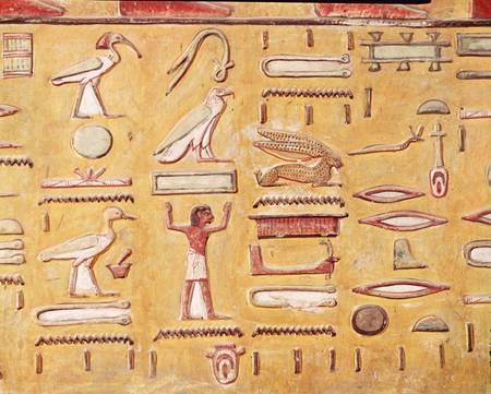 Hieroglyphics, from the Tomb of Seti I, New Kingdom à Egyptien