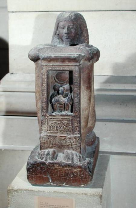 Naophorous statue of the scribe, Kha, with the god Thoth in the naos, New Kingdom à Egyptien