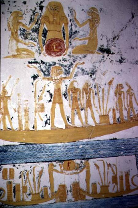Re in the Night Boat, from the Tomb of Ramesses VI à Egyptien