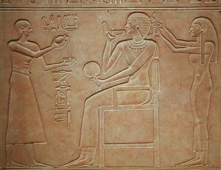 Queen Kawit at her toilet, from the sarcophagus of Queen Kawit, found at Deir el-Bahri, Middle Kingd à Egyptien