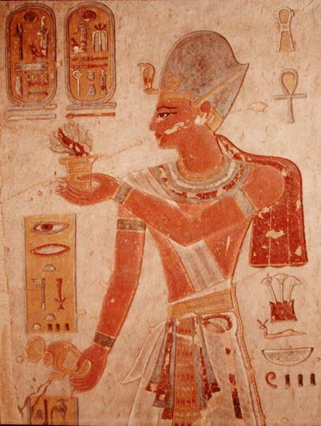 Ramesses III (c.1184-1153 BC) in battle dress, from the Tomb of Ramesses III, New Kingdom à Egyptien