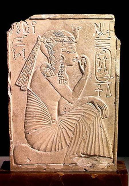 Relief depicting Ramesses II (1279-1213 BC) as a child, New Kingdom à Egyptien
