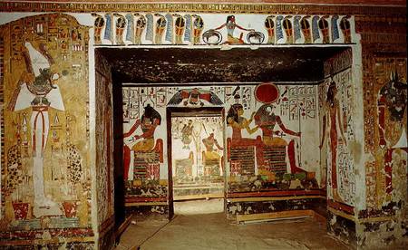 Two rooms from the Tomb of Nefertari (photo) à Egyptien