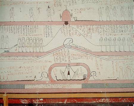 Scene from the Book of Amduat showing the journey to the Underworld, New Kingdom à Egyptien