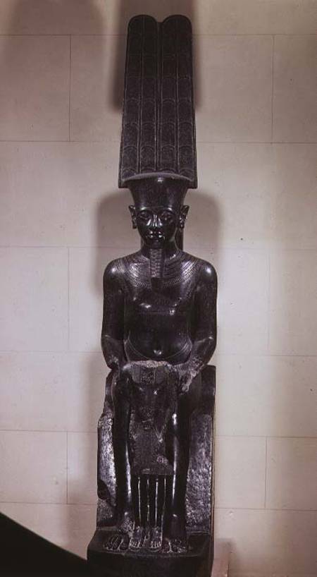 Statue of the God Amun protecting Tutankhamun, New Kingdom à Egyptien
