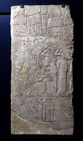 Scene of lamentation during a burial, from Sakkara, New Kingdom