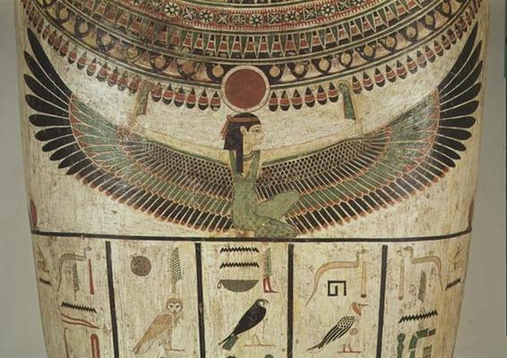 The sarcophagus of Psamtik I (664-610 BC) Late Period (painted wood) à 26ème dynastie égyptienne